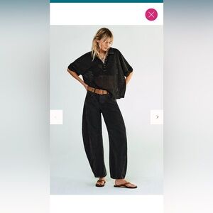 Free people barrel jeans in black sz 28